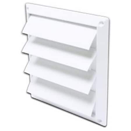 5 In. White Plastic Louvered Vent, 12PK